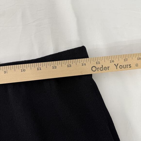St John Basics Skirt Womens 12 Black Knit Maxi Back Vent Elastic Waist Made USA - Picture 6 of 7